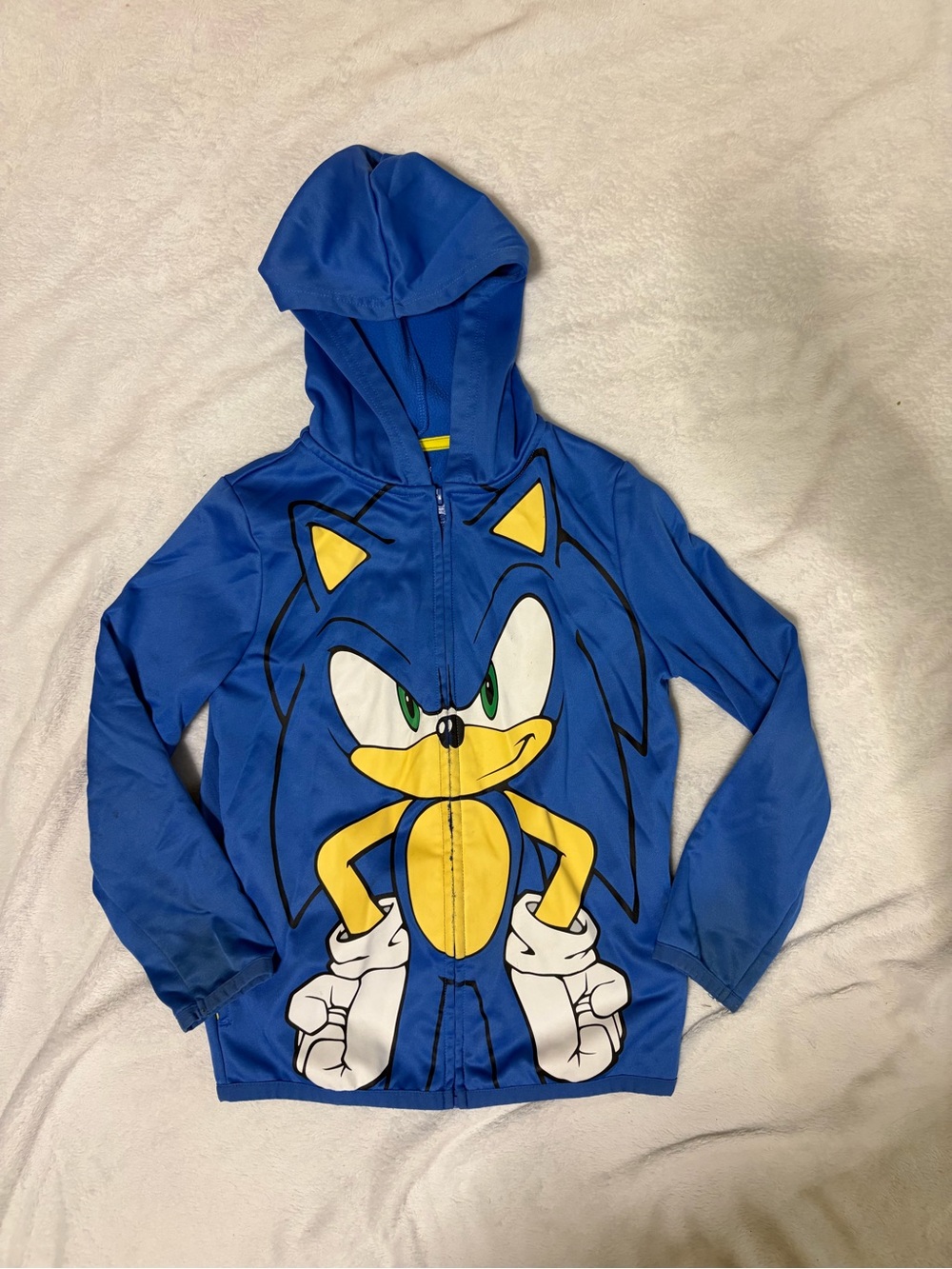 Blue Sonic Character Zip Hoodie for Kids
